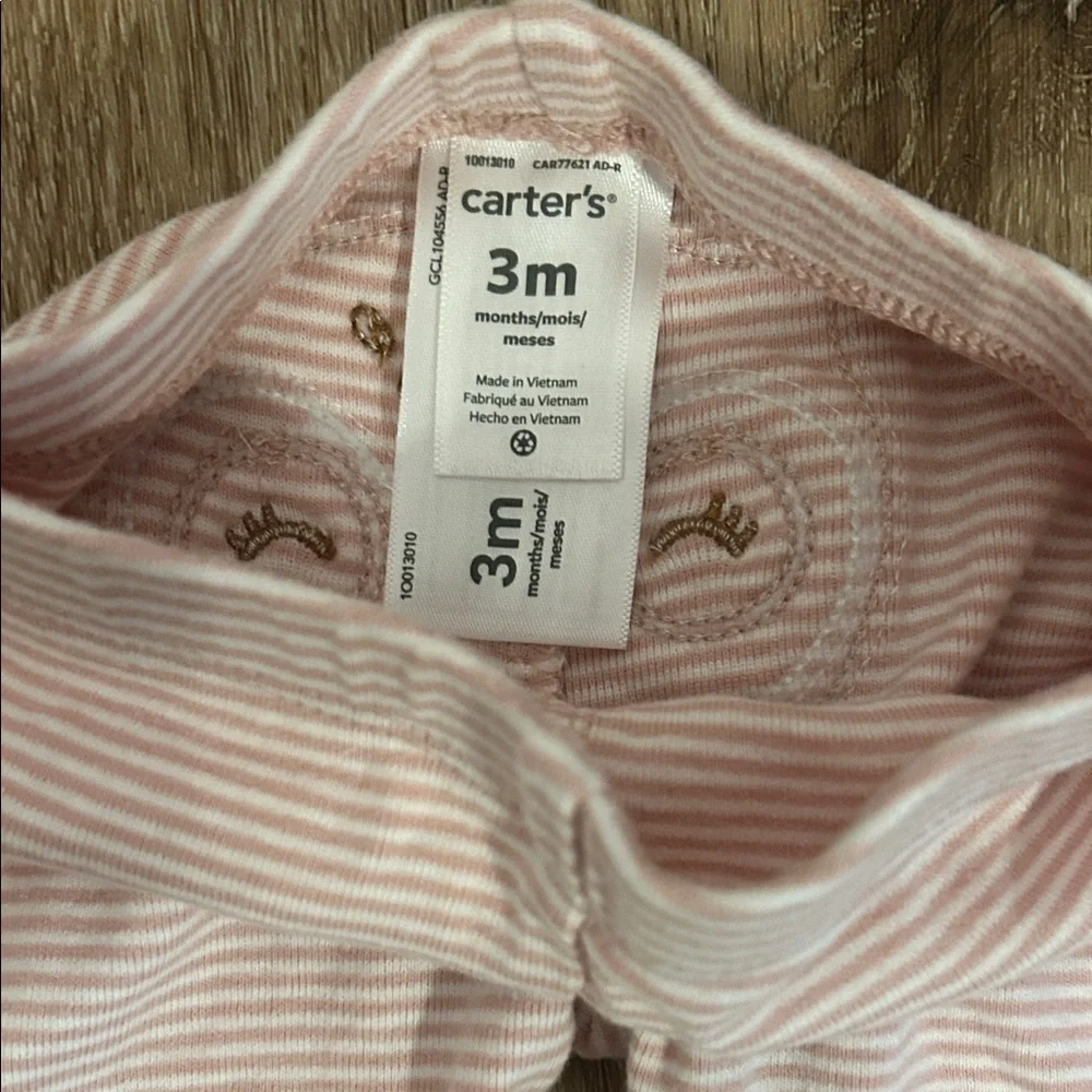 Carter’s Pink Striped Baby Pants with Owl Design